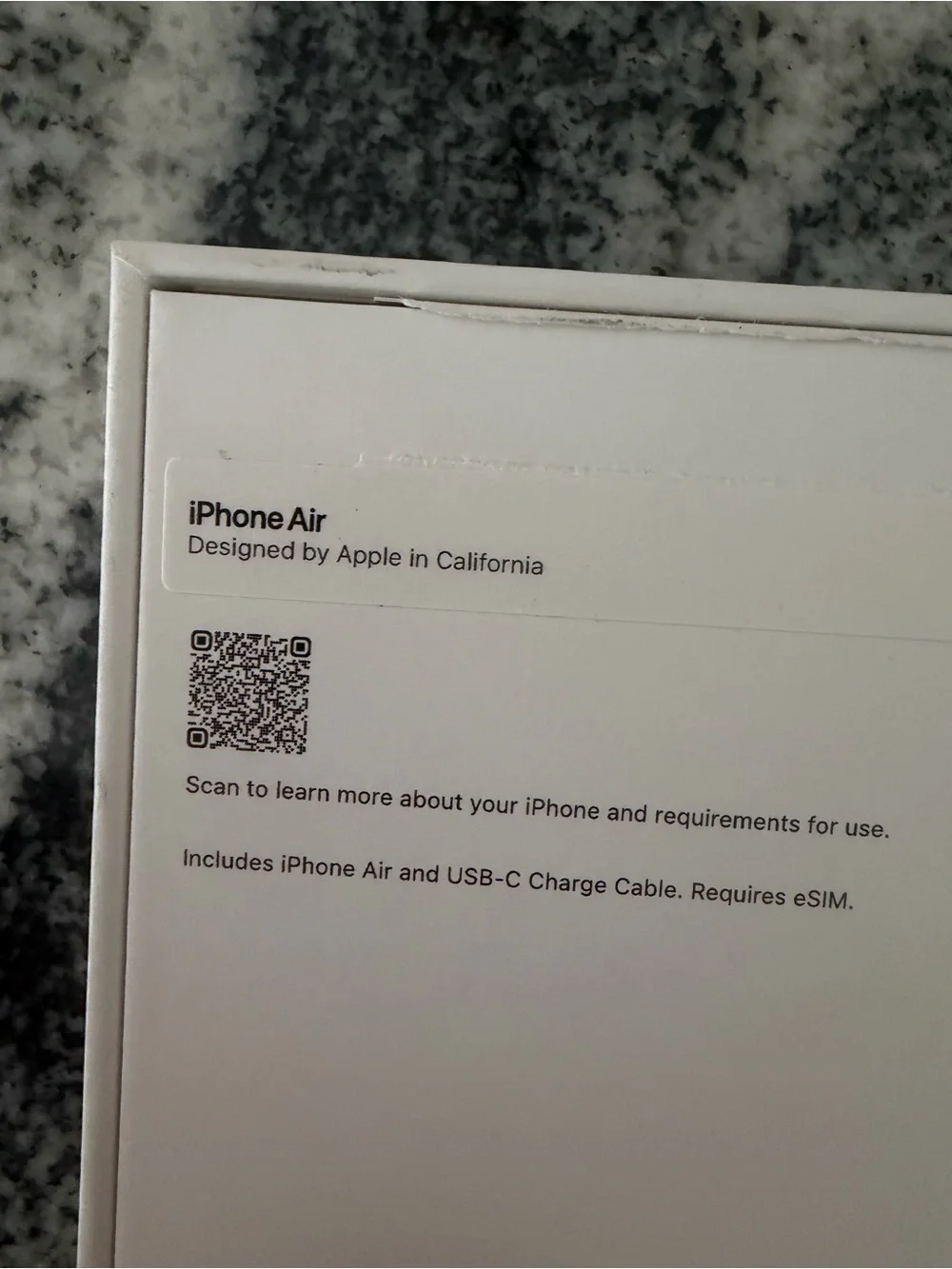 iPhone Air, Space Black, 512GB Model A3260